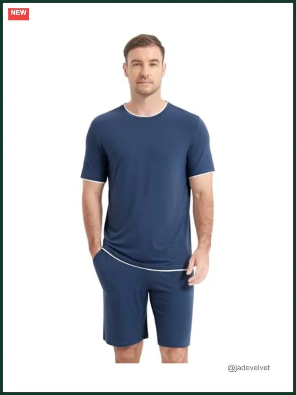 Men's Pajama Set - Viscose from Bamboo Short Sleeve Sleepwear with Shorts
